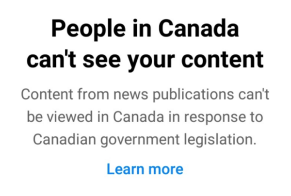 Meta ban on news content in Canada CBC